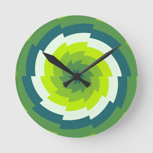 Emerald Whirl Runde Wanduhr (Vorderseite)