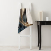 Emerald Whisper - Aquamarine und goldene Abstrakte Sherpadecke (Beispiel)