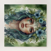 Emerald Whispers Portrait einer Frau Puzzle (Horizontal)