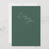 Emerald White Calla Lily Calligraphy Wedding Einladung (Rückseite)