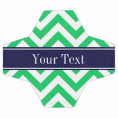 Emerald White LG Zickzack Navy Blue Name Monogram Fußball (Flach)