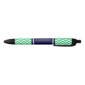 Emerald White LG Zickzack Navy Blue Name Monogram Kugelschreiber (Unterseite)