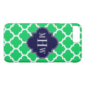 Emerald White Marokkaner #5 Navy 3 Initial Monogra Case-Mate iPhone Hülle (Rückseite (Horizontal))