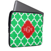 Emerald White Marokkaner #5 Red 3 Initial Monogram Laptopschutzhülle (Vorne Rechts)