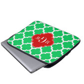 Emerald White Marokkaner #5 Red 3 Initial Monogram Laptopschutzhülle (Vorne Knopf)