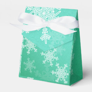 Emerald White Snowflakes Minimalistisch Weihnachte Geschenkschachtel