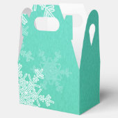 Emerald White Snowflakes Minimalistisch Weihnachte Geschenkschachtel (Geöffnet)