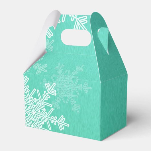 Emerald White Snowflakes Minimalistisch Weihnachte Geschenkschachtel (Vorderseite)