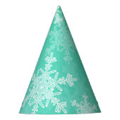 Emerald White Snowflakes Minimalistisch Weihnachte Partyhütchen (Vorderseite)