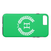 Emerald White Wheat Laurel Wreath Initial Monogram Case-Mate iPhone Hülle (Rückseite (Horizontal))