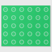 Emerald Wht Greek Key Rnd Frame Initial Monogram Geschenkpapier (Flach)