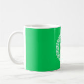 Emerald Wht Greek Key Rnd Frame Initial Monogram Kaffeetasse (Links)