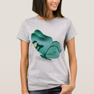  „Emerald Wings – Stilisierter Türkisfarbener Schm T-Shirt