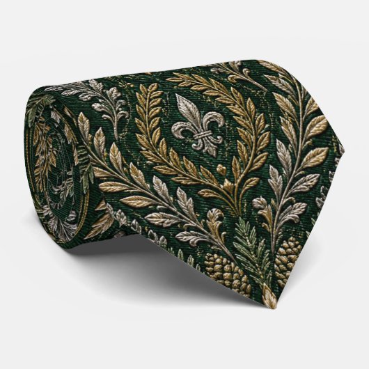 Emerald Winter Barock Luxus-Hochzeit Krawatte (Gerollt)