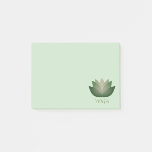 Emerald Yoga Lotus Blume Post-it Klebezettel (Vorderseite)