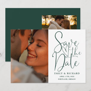 Emeraldgrüne Hochzeit 2 Foto Elegantes Skript Save The Date