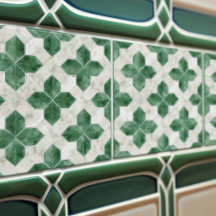 Emeraldgrüne Wanddekoration Art Nouveau Keramik