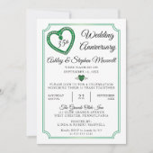 Emeralds Diamonds 35. Hochzeitstag Party Einladung (Vorderseite)