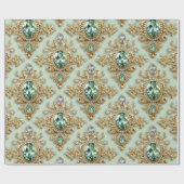 Emeralds und Gold Geschenkpapier (Flach)
