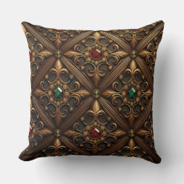 Emeralys und Rubine auf einem Verzierten Design Kissen