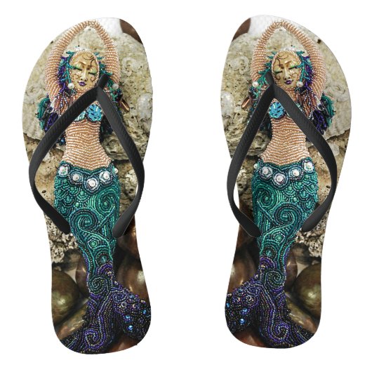 Emergen Sie die Mermaid Flip Flops Badesandalen (Fußbett)