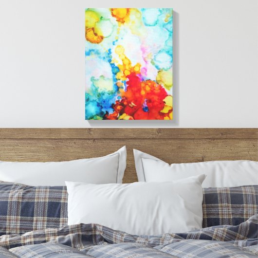Emergence Abstrakte alkoholfarbene Malerei Leinwanddruck (Insitu (Schlafzimmer))