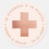 Emergency Blush Pink Rose Gold Cross Hangover Kit Runder Aufkleber (Vorderseite)