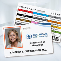  Emergency Codes Hospital Employee Photo ID Badge