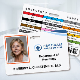  Emergency Codes Hospital Employee Photo ID Badge Ausweis