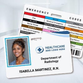  Emergency Codes Hospital Nurse Photo ID Badge Ausweis