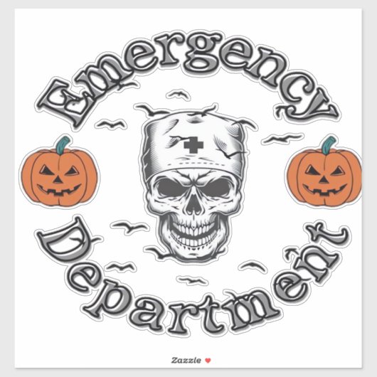 Emergency Departement Room Er Nurse Skeleton Hallo Aufkleber (Blatt)