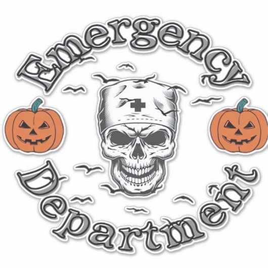 Emergency Departement Room Er Nurse Skeleton Hallo Aufkleber (Vorderseite)