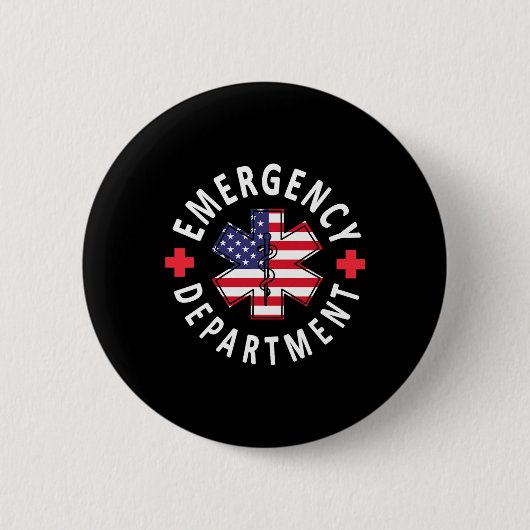 Emergency Department 4th Of July Usa Emergency Roo Button (Vorderseite)