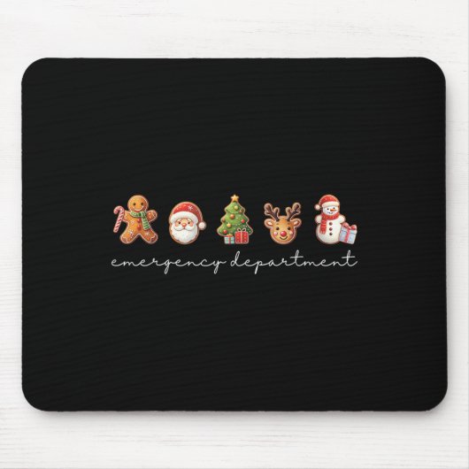 Emergency Department Christmas Ed Tech Nurse Merry Mousepad (Vorne)