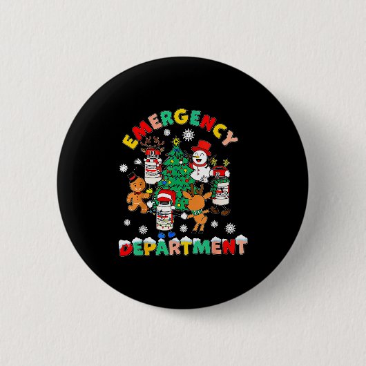 Emergency Department Christmas Santa Er Crew Nurse Button (Vorderseite)