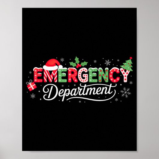 Emergency Department Christmas Santa Er Poster (Vorne)