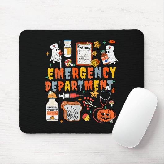 Emergency Department Funny Er Nurse Halloween Soky Mousepad (Mit Mouse)