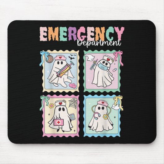 Emergency Department Funny Er Nurse Halloween Soky Mousepad (Vorne)