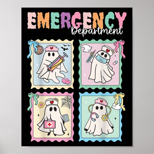 Emergency Department Funny Er Nurse Halloween Soky Poster (Vorne)