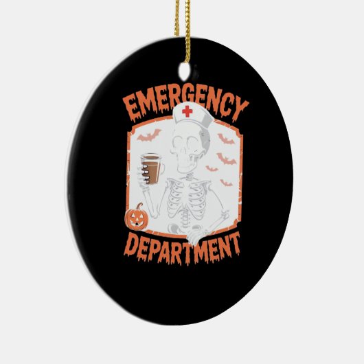 Emergency Department Funny Halloween Nurse Essenti Keramik Ornament (Rechts)