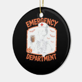 Emergency Department Funny Halloween Nurse Essenti Keramik Ornament (Links)