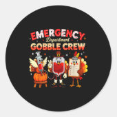 Emergency Department Gobble Crew Thanksgiving Nurs Runder Aufkleber (Vorderseite)