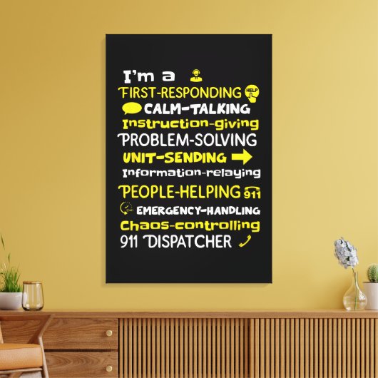 Emergency Dispatcher - Thin Yellow Line Dispatcher Leinwanddruck (Insitu (Wohnzimmer))