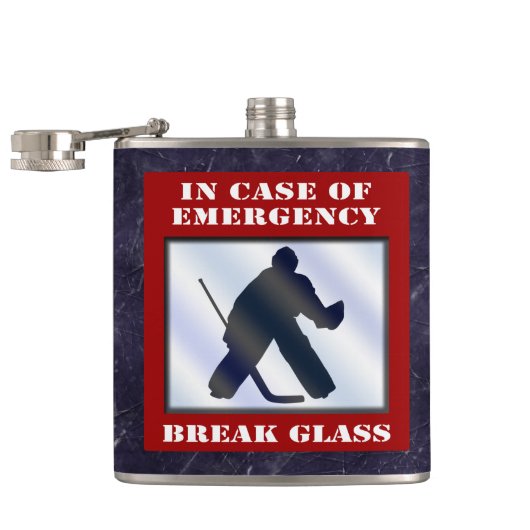 Emergency Hockey Goalie Hip Flask Flachmann (Geöffnet)