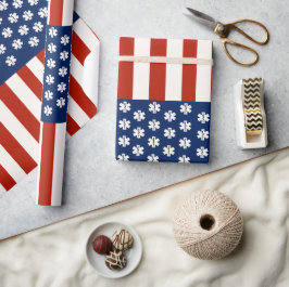 Emergency Medical Worker Tribute USA Flag - EMT EM Geschenkpapier