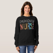 Emergency Nurse Bohemian Cheetah Leopard Print Pat Sweatshirt (Vorne ganz)