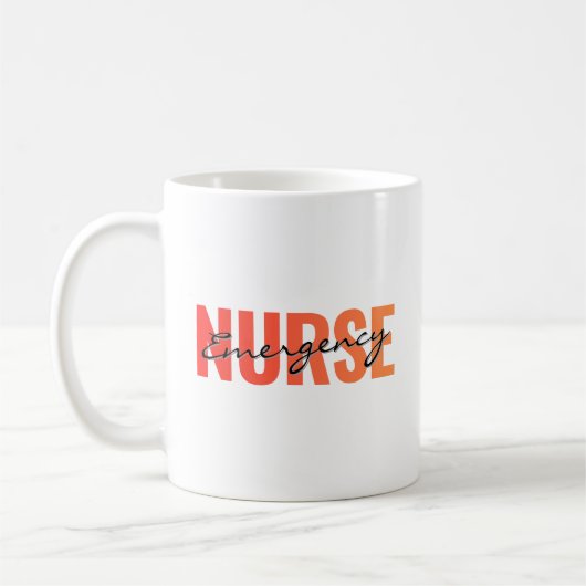 Emergency Nurse Life Bold Typography Kaffeetasse (Links)
