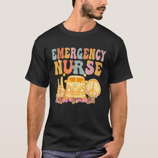 Emergency Nurse Week Groovy Appreciation Day For W T-Shirt (Vorderseite)