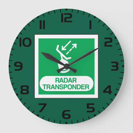 Emergency Radar Transponder Safety Sign Große Wanduhr (Vorderseite)
