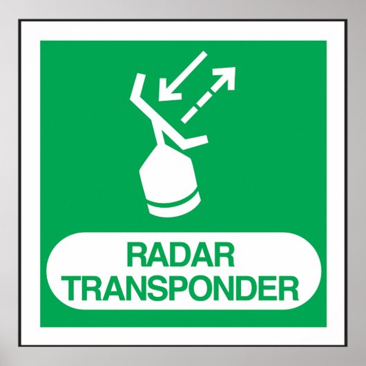 Emergency Radar Transponder Safety Sign Poster (Vorne)